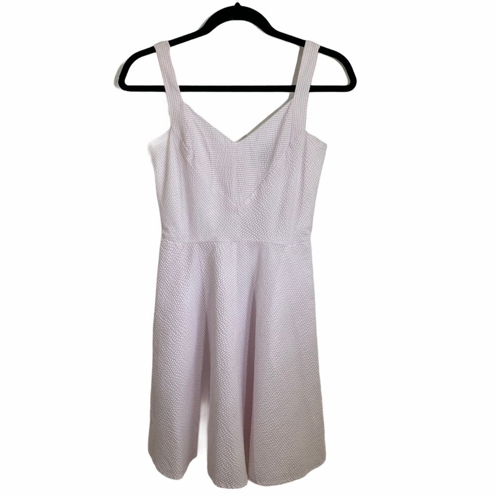 banana republic pink white striped dress